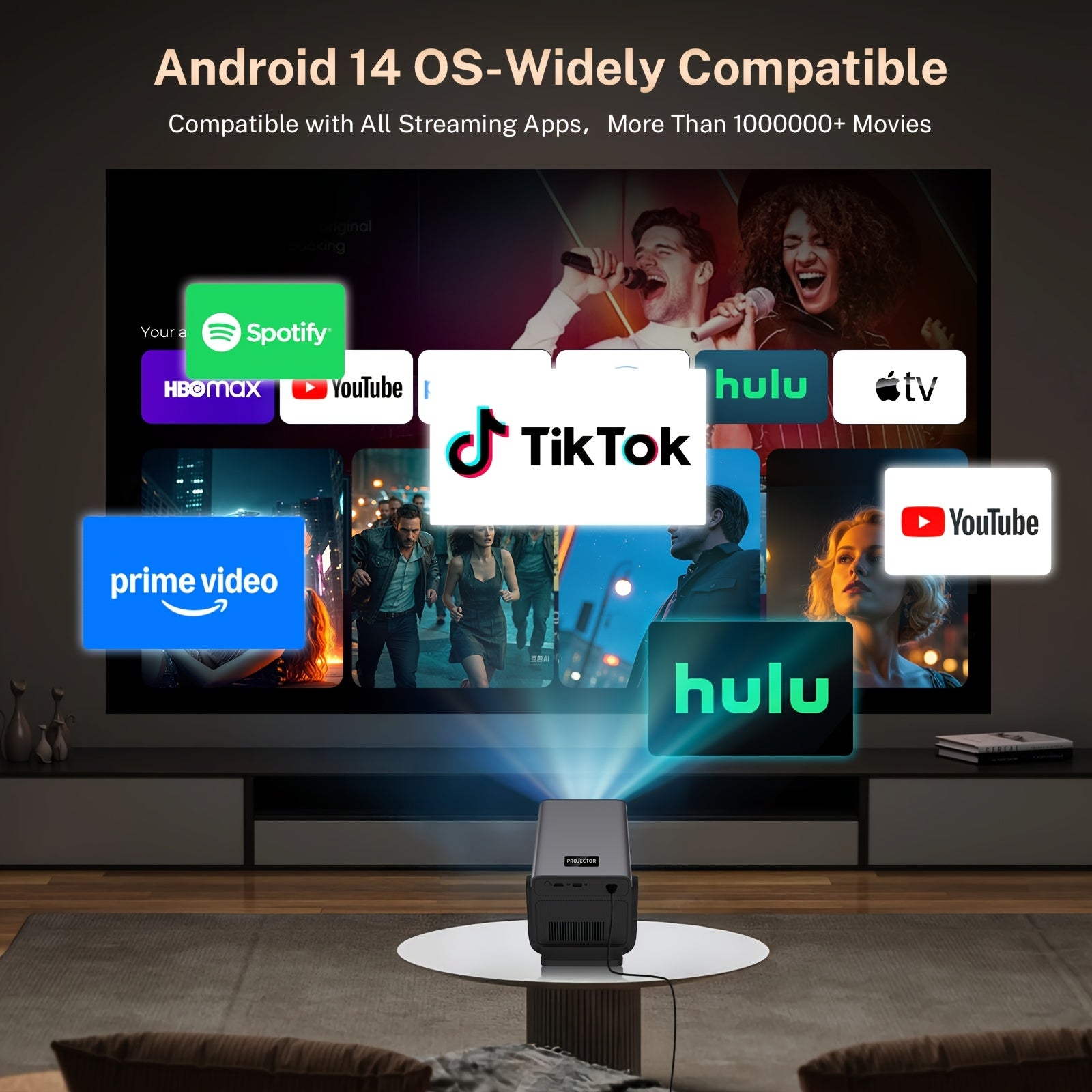 WEMI Portable Projector Compatible for Android\u002FTV Stick\u002FWindows