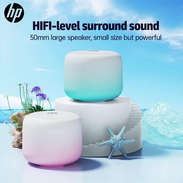 HP Wireless Mini Speaker, Portable BT5.4 Speaker with Hi-Fi Stereo Sound, 15H Battery Life, USB-C Fast Charging, Compact Travel-Friendly Design, Compatible with Smartphone, Tablet & Laptop, Perfect for Travel, Dorm, Home & Holiday Gifts