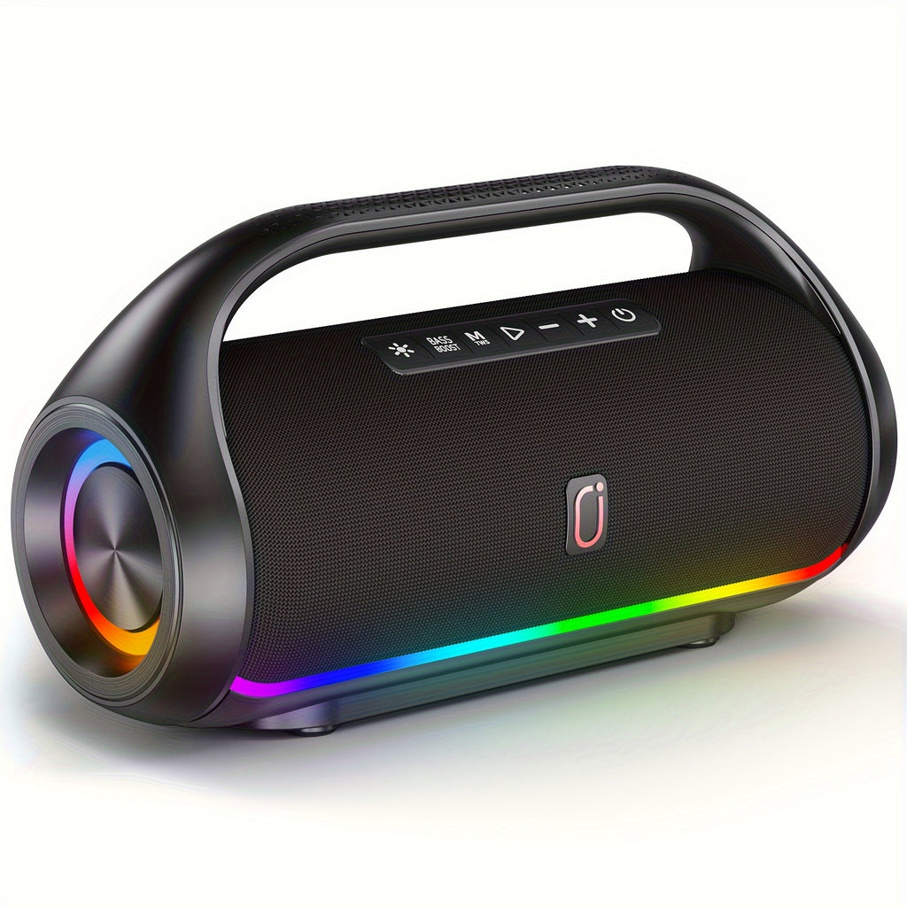 JYX D20 Portable Outdoor Wireless Bass Speaker - Features 3D Surround Sound, Stunning RGB Lighting, Wireless Stereo Capability - Delivers Powerful Deep Bass, Ideal for Parties, Boombox for Both Indoor And Outdoor Use, Perfect Christmas Gift