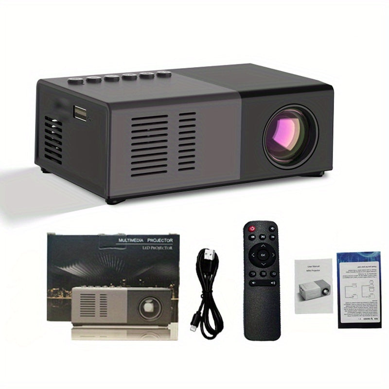 Portable HD Projector, Support 1080P, Wall Movie Projection, Compact Design