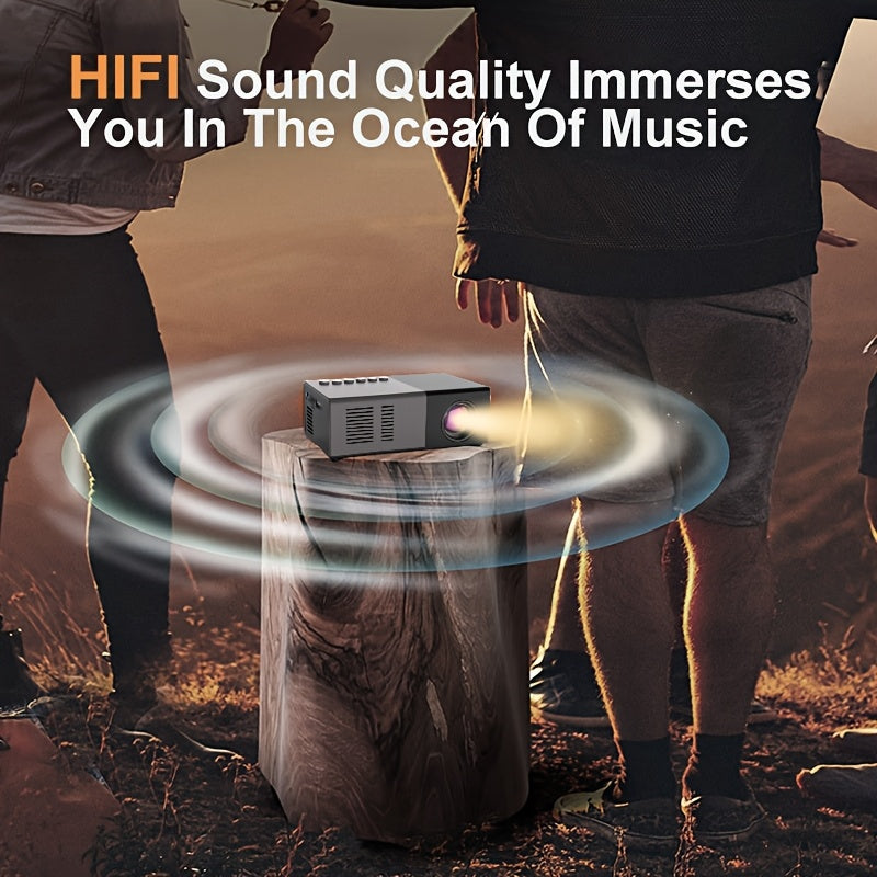 Portable HD Projector, Support 1080P, Wall Movie Projection, Compact Design