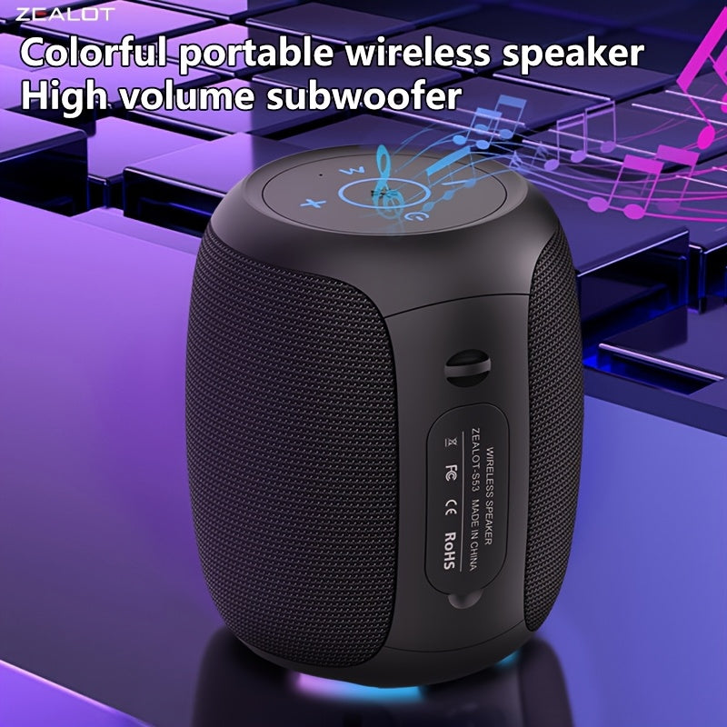 ZEALOT S53 Wireless Speakers, Wireless Speaker, Dual Pairing, 3600Mah Battery, 24 Hours Playtime Loud Stereo, Booming Bass. Charging Cable, Connect with Mobile Phone\u002FTablet\u002FTv
