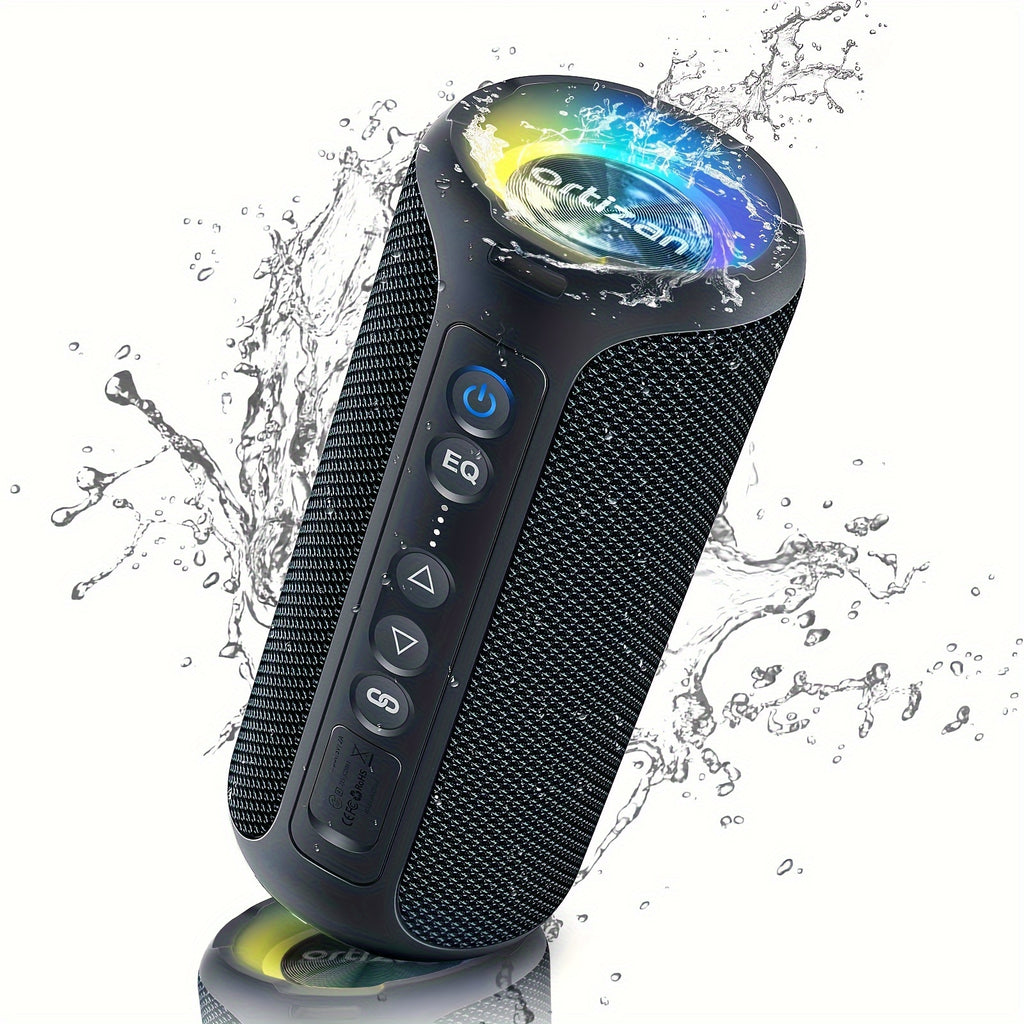 Ortizan 40W PMPO Loud Stereo Portable Speaker | IPX7, Wireless, with Deep Bass, LED Light, 30H Battery, TF Card, AUX, True Wireless Stereo for Indoor & Outdoor Use