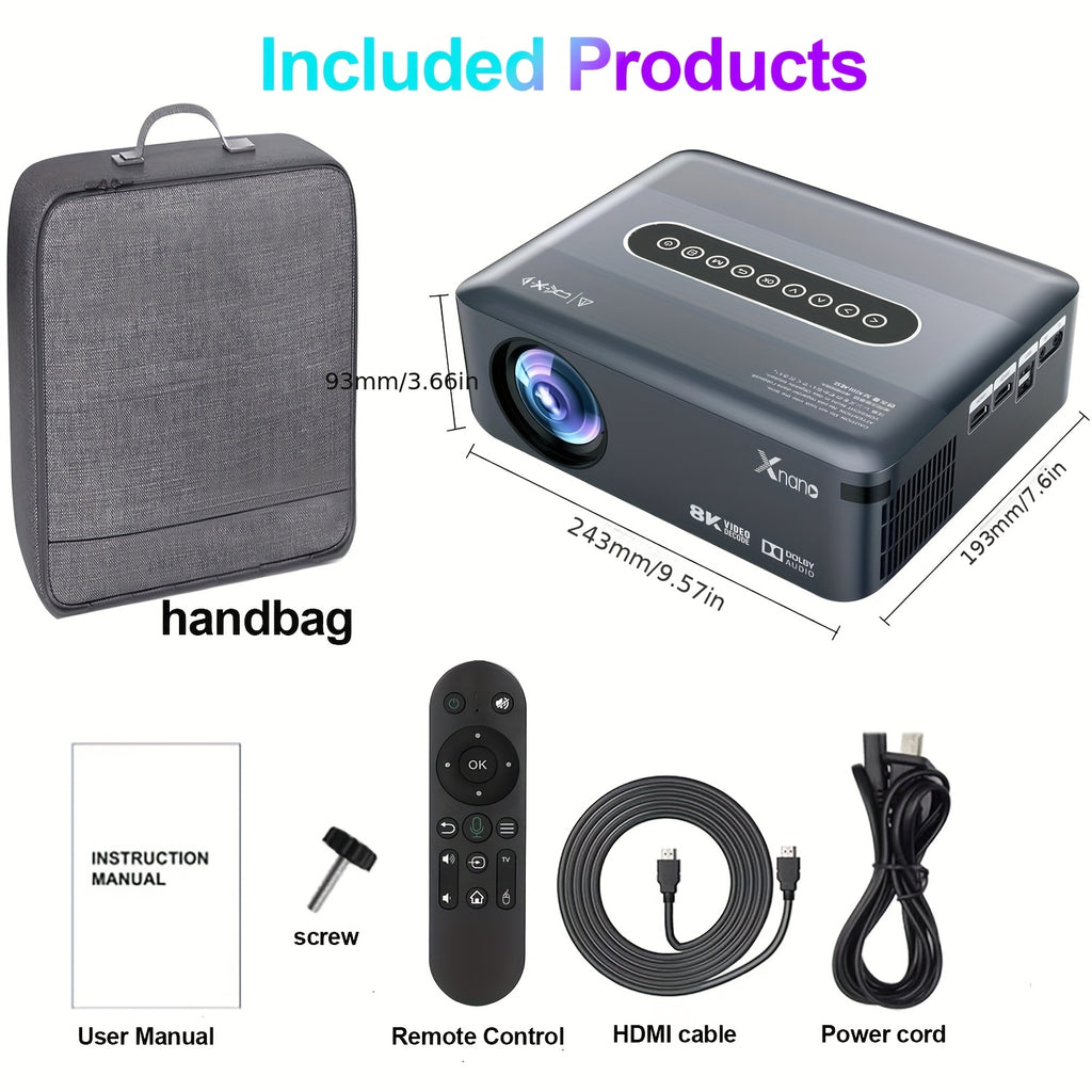 Ultra Bright HD Smart Projector With Dual Band WiFi and Wireless