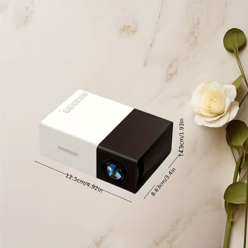 Portable Projector, Native Resolution 480P, Supports 1080P HD TV, 180° Rotation Angle