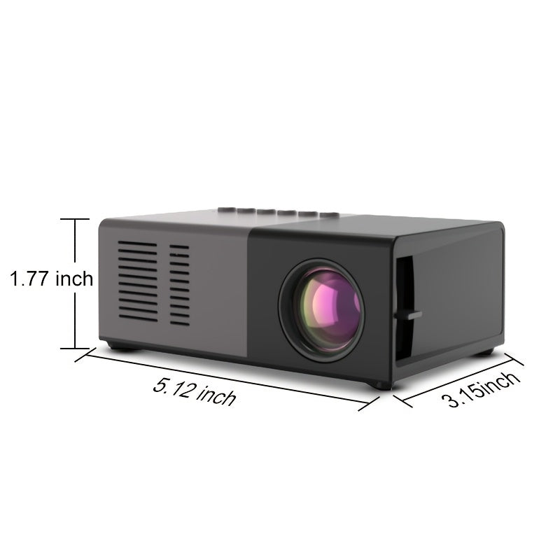 Portable HD Projector, Support 1080P, Wall Movie Projection, Compact Design