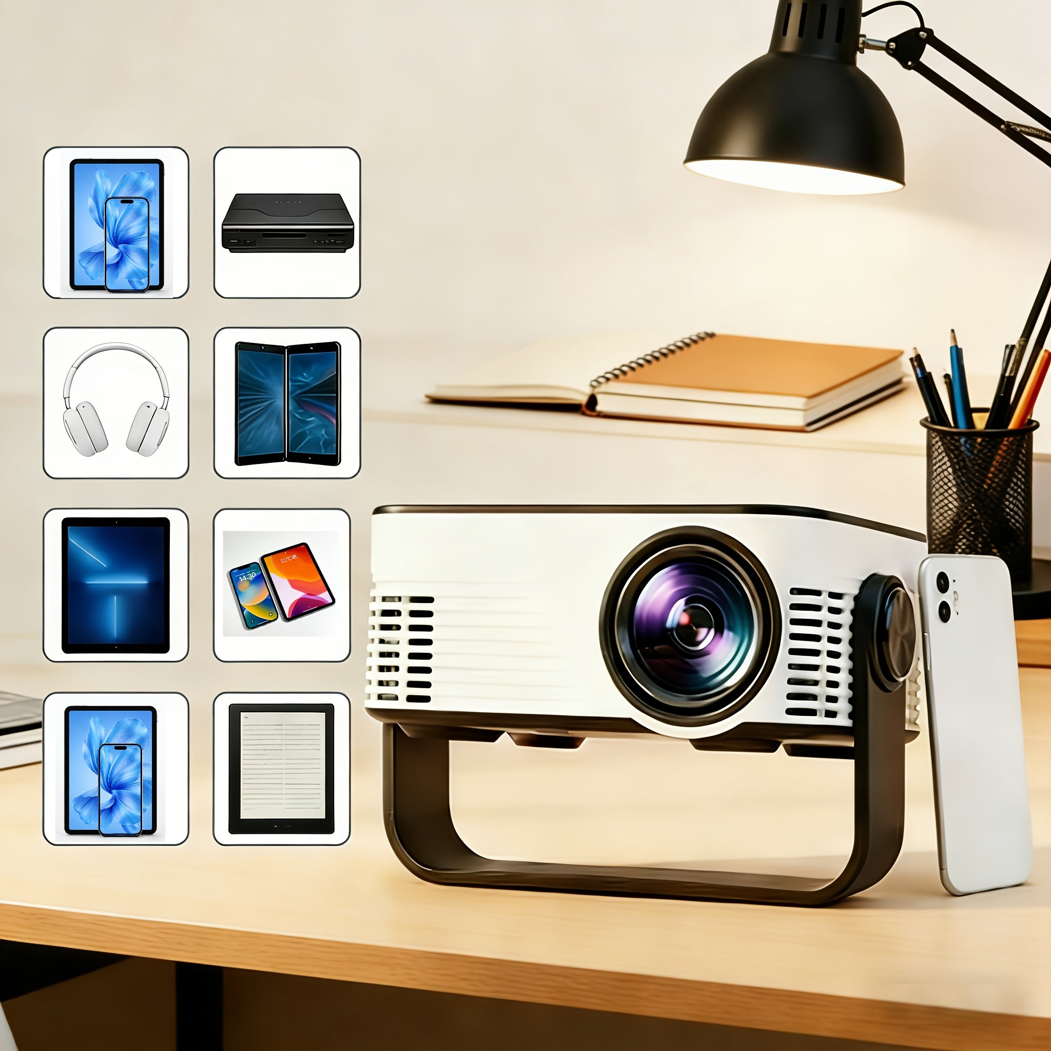 Small Portable Projector, Easily Fits in a Backpack, Creating a Personal Mobile Cinema