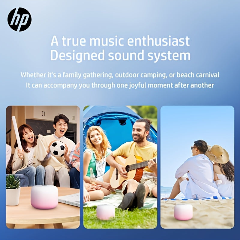 HP Wireless Mini Speaker, Portable BT5.4 Speaker with Hi-Fi Stereo Sound, 15H Battery Life, USB-C Fast Charging, Compact Travel-Friendly Design, Compatible with Smartphone, Tablet & Laptop, Perfect for Travel, Dorm, Home & Holiday Gifts