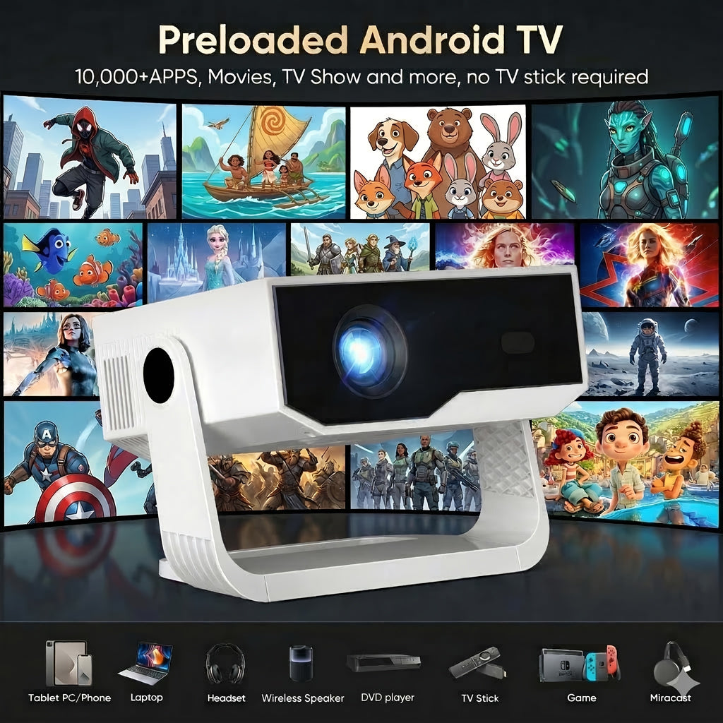 ZDK Portable Projector, Supports Wi-Fi 6 And Wireless