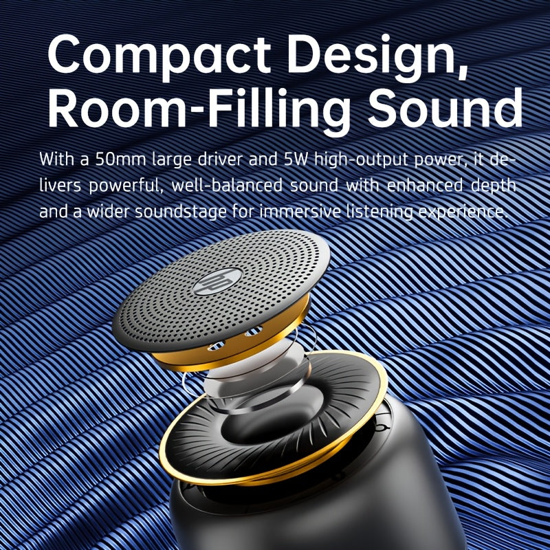 HP Wireless Mini Speaker, Portable BT5.4 Speaker with Hi-Fi Stereo Sound, 15H Battery Life, USB-C Fast Charging, Compact Travel-Friendly Design, Compatible with Smartphone, Tablet & Laptop, Perfect for Travel, Dorm, Home & Holiday Gifts