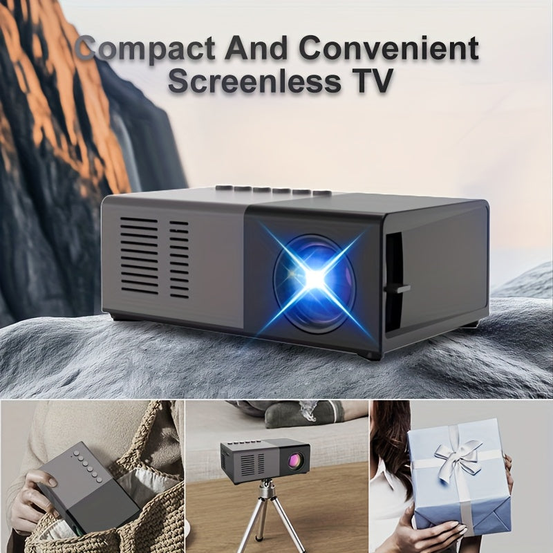 Portable HD Projector, Support 1080P, Wall Movie Projection, Compact Design