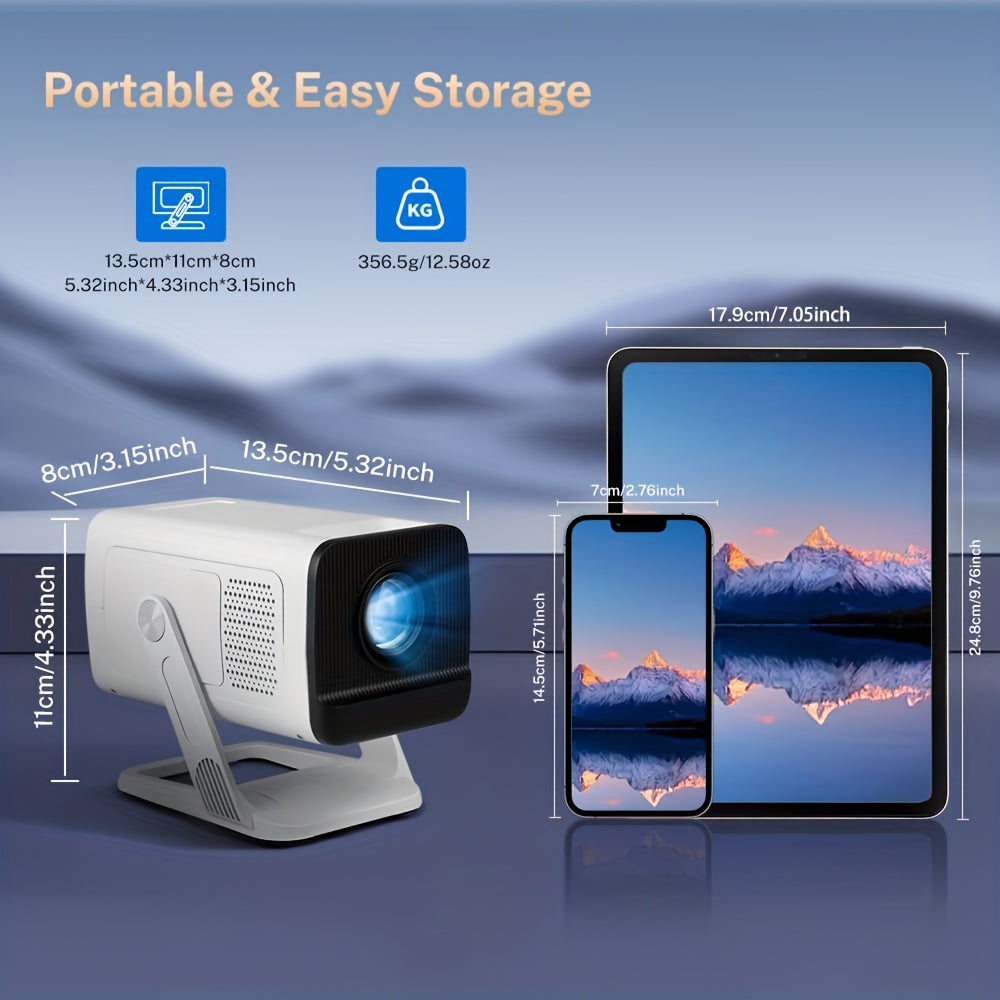 Built-in Apps & 2026 Upgraded Mini Portable Smart Projector with WiFi 6 And BT5.4
