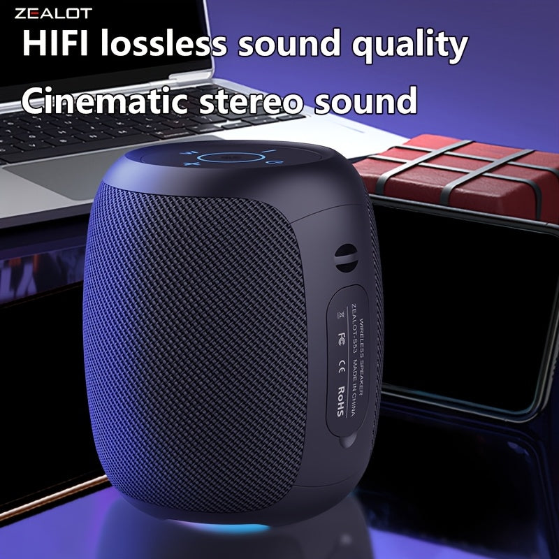 ZEALOT S53 Wireless Speakers, Wireless Speaker, Dual Pairing, 3600Mah Battery, 24 Hours Playtime Loud Stereo, Booming Bass. Charging Cable, Connect with Mobile Phone\u002FTablet\u002FTv