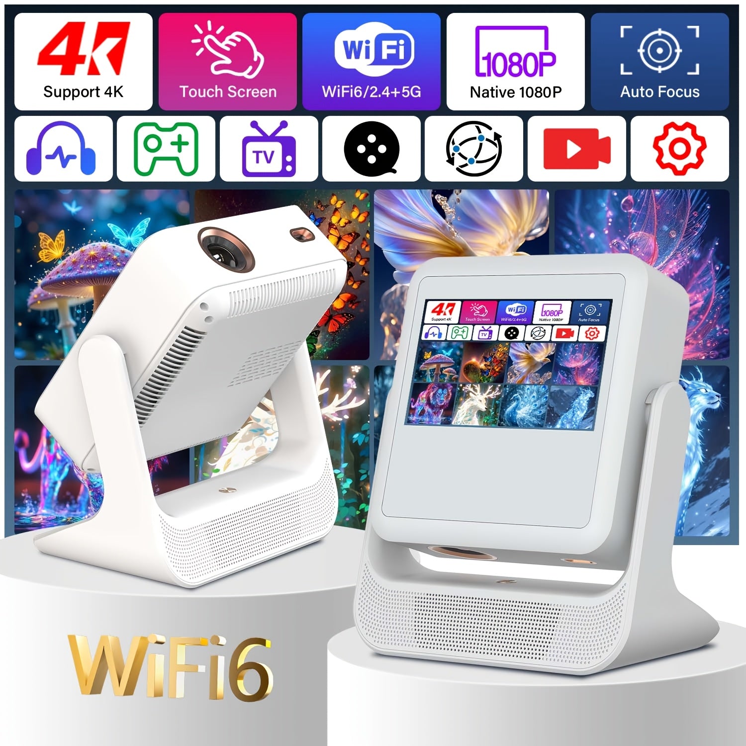 HD Home Theater Projector: Supports 4K And Android OS