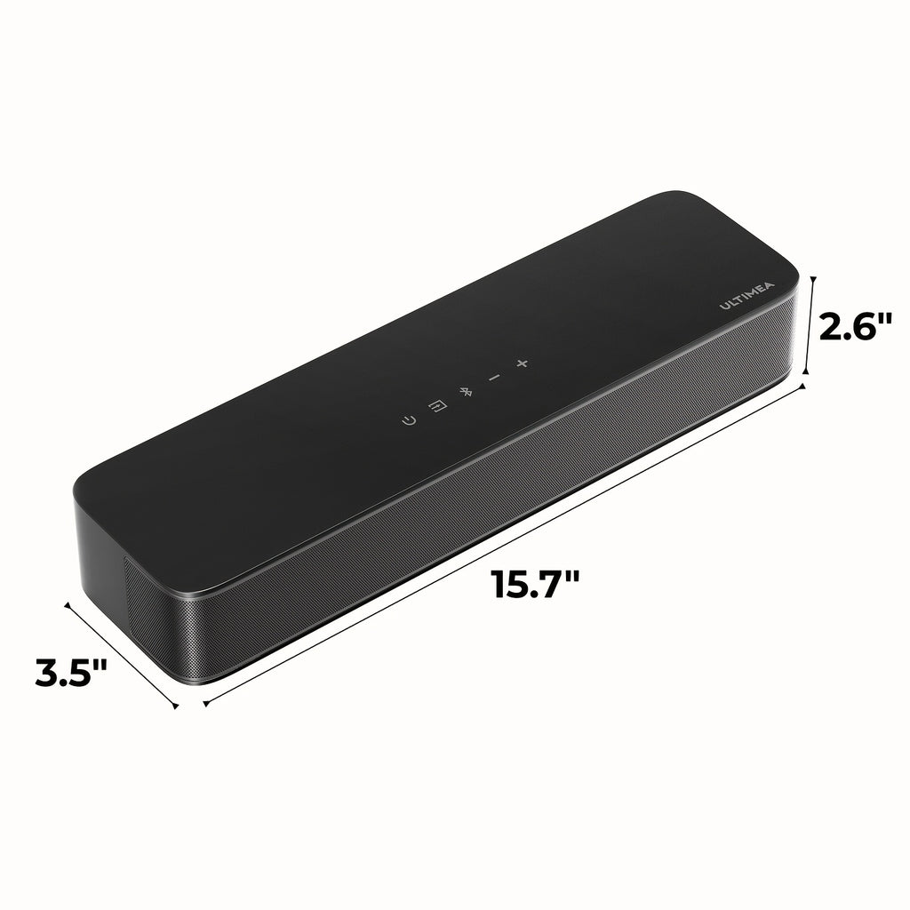 ULTIMEA 2.1Ch Compact Sound Bar Designed for Television, Featuring a 3-Inch Integrated Subwoofer, App Control, 120W Peak Power, an All-In-One PC Sound Bar Suitable for Gaming, Wireless 5.4 Compatibility, And Options for Opt\u002FAux\u002FWall Mounting