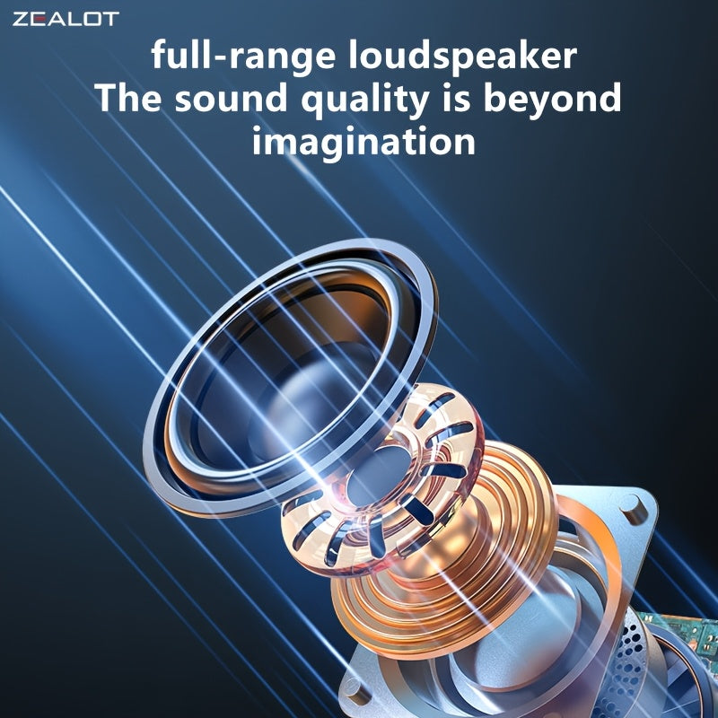 ZEALOT S53 Wireless Speakers, Wireless Speaker, Dual Pairing, 3600Mah Battery, 24 Hours Playtime Loud Stereo, Booming Bass. Charging Cable, Connect with Mobile Phone\u002FTablet\u002FTv