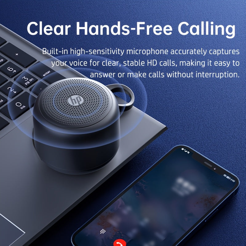HP Wireless Mini Speaker, Portable BT5.4 Speaker with Hi-Fi Stereo Sound, 15H Battery Life, USB-C Fast Charging, Compact Travel-Friendly Design, Compatible with Smartphone, Tablet & Laptop, Perfect for Travel, Dorm, Home & Holiday Gifts