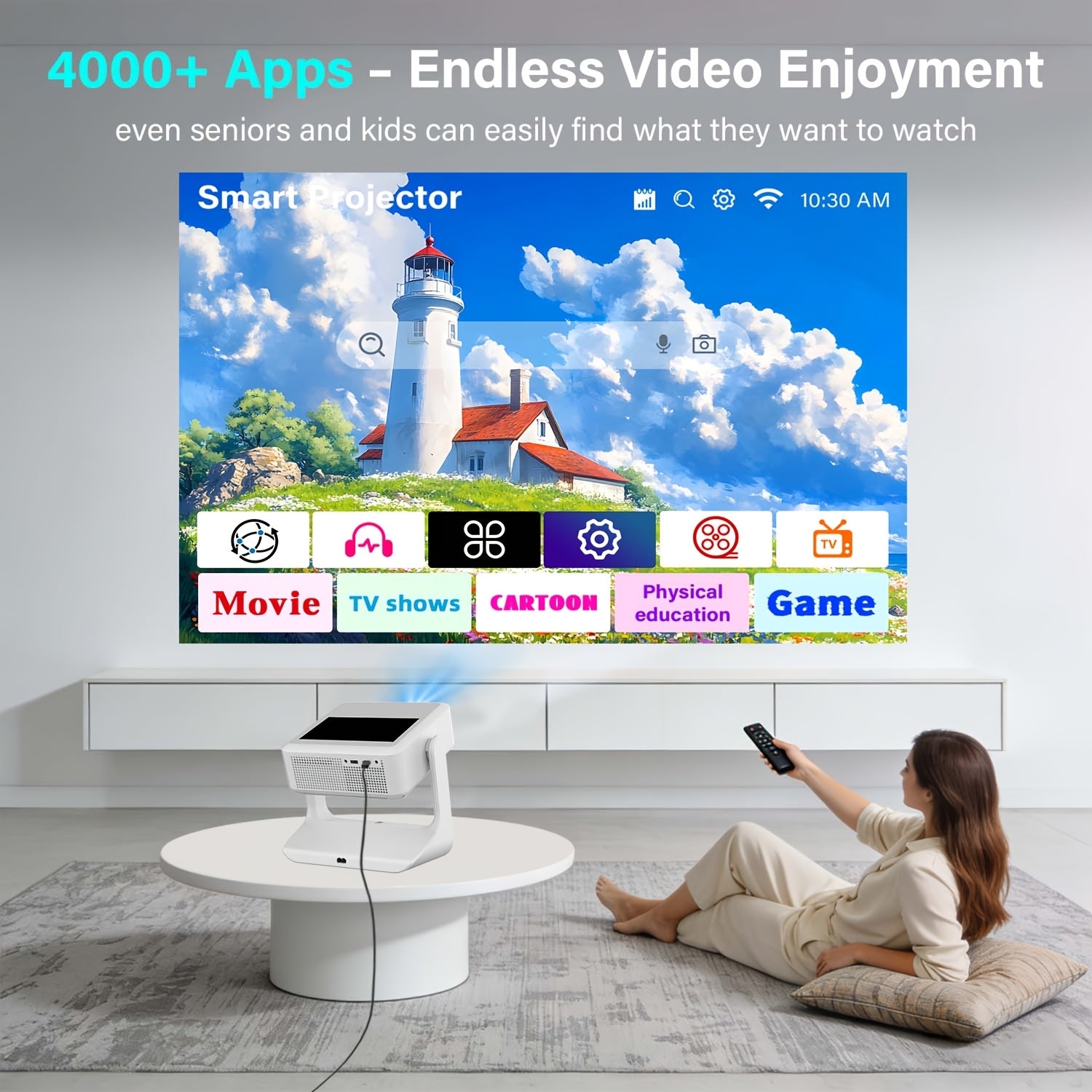 HD Home Theater Projector: Supports 4K And Android OS